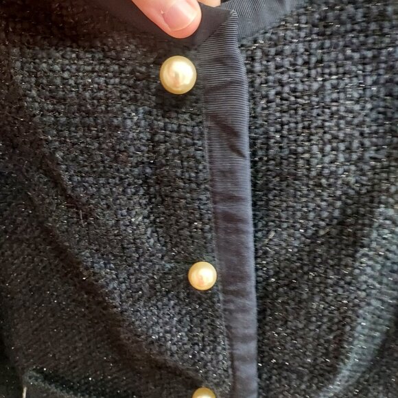 Sandro Black Pearl Button Sparkle Cardigan Jacket - Picture 2 of 9